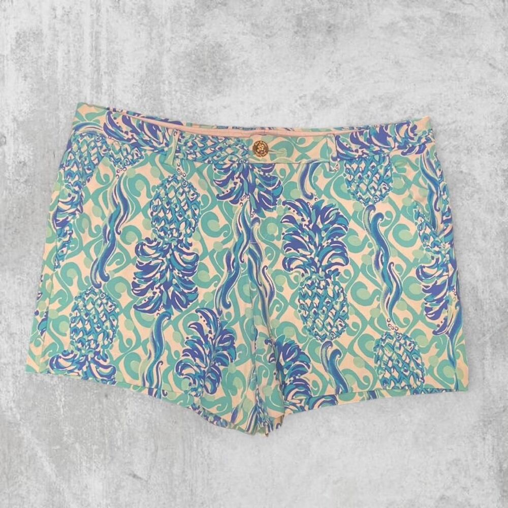 NWT Lilly Pulitzer Callahan Knit Shorts Pineapple Print Size 12